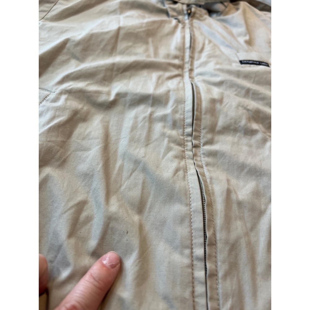 Members Only Racer Jacket Mens Medium Tan Iconic Cafe Racer Full Zip Coat - Picture 5 of 8